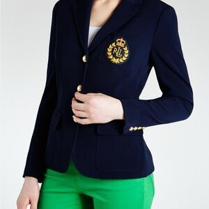 Ralph Lauren Navy Women's Blazer with Gold Buttons